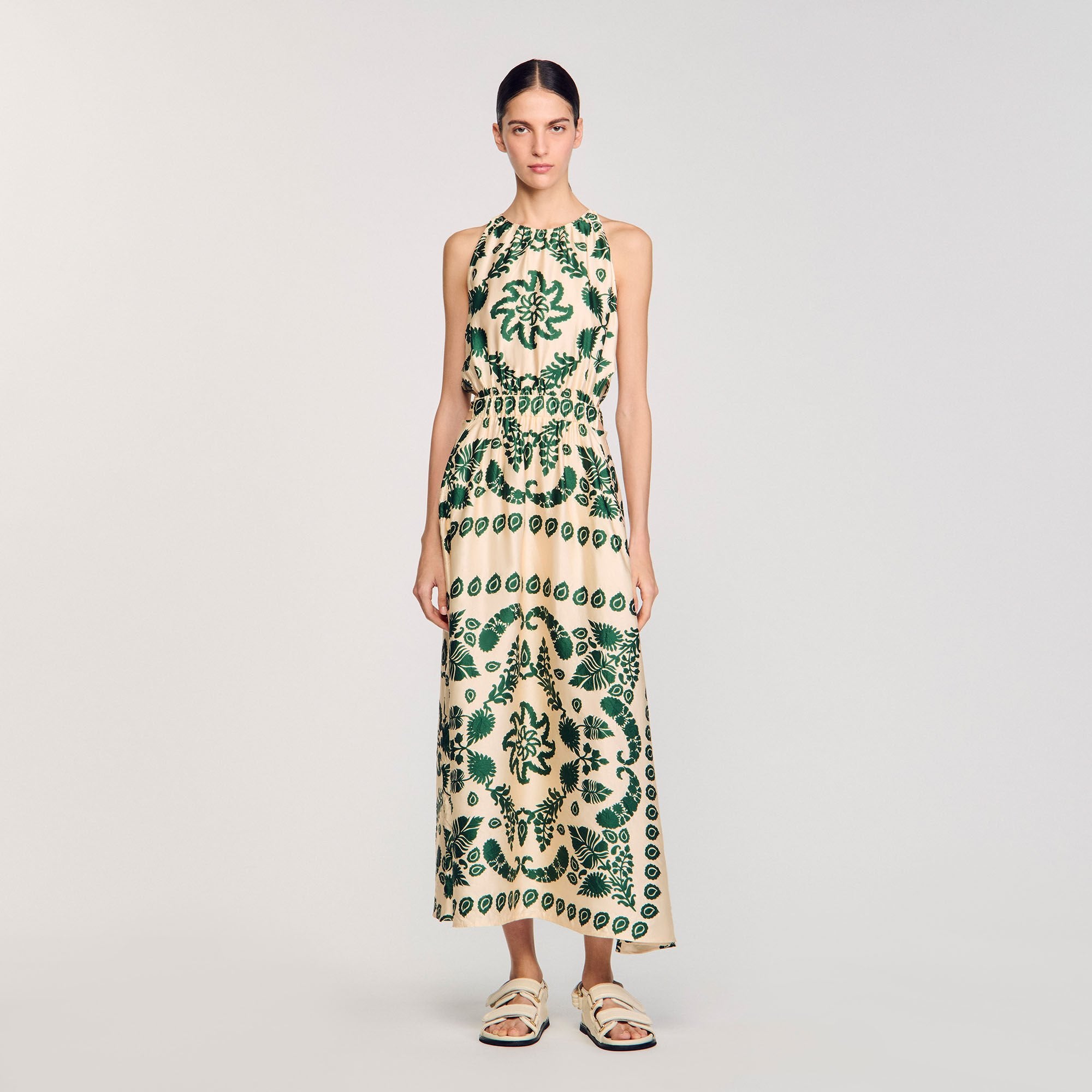 Sandro Women Leaf print maxi dress