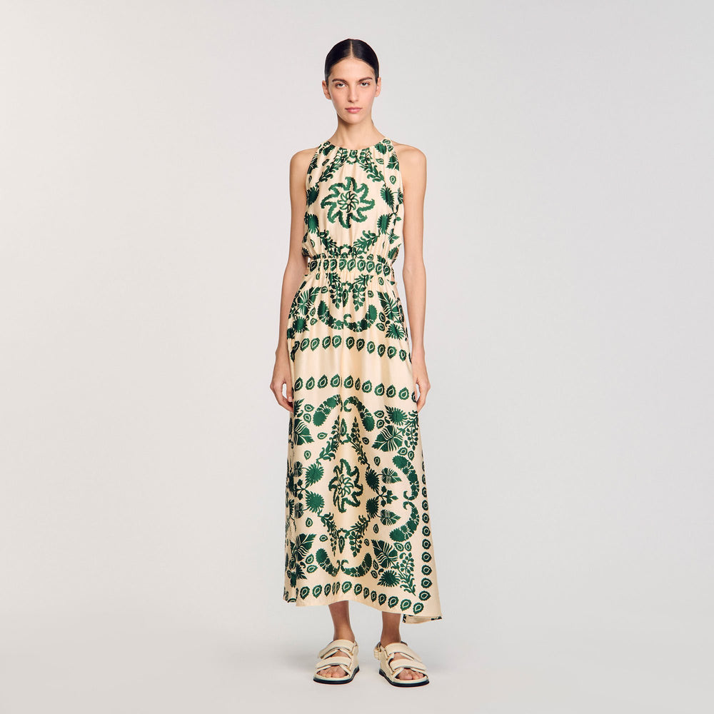 Sandro Women Leaf print maxi dress