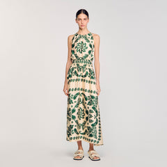 Sandro Women Leaf print maxi dress