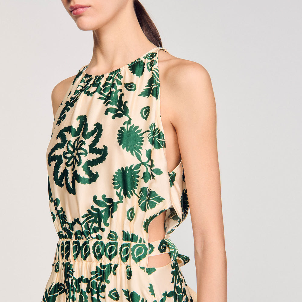 Sandro Women Leaf print maxi dress