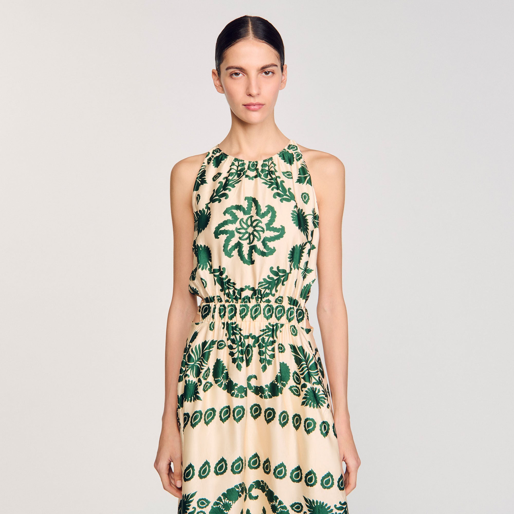 Sandro Women Leaf print maxi dress