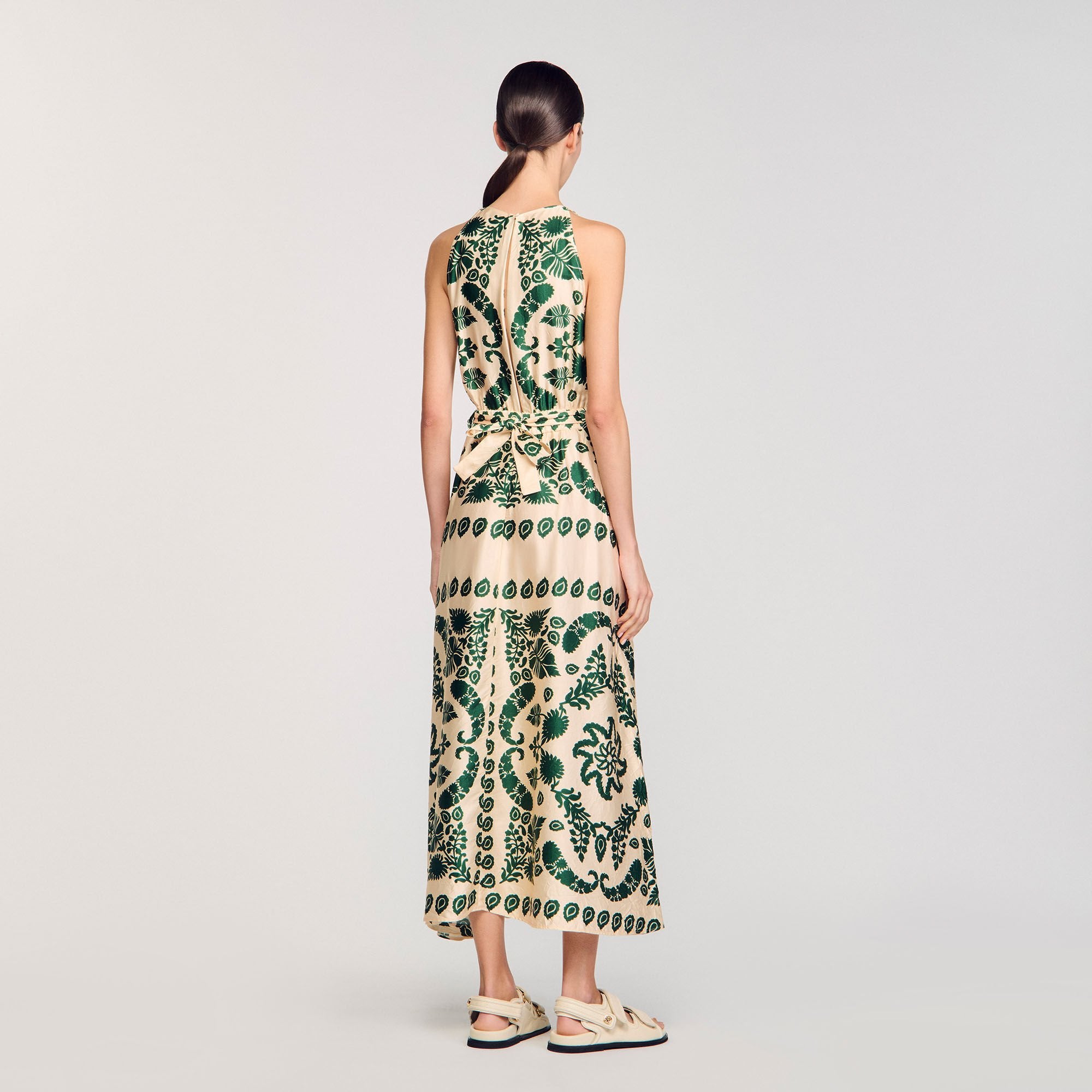 Sandro Women Leaf print maxi dress