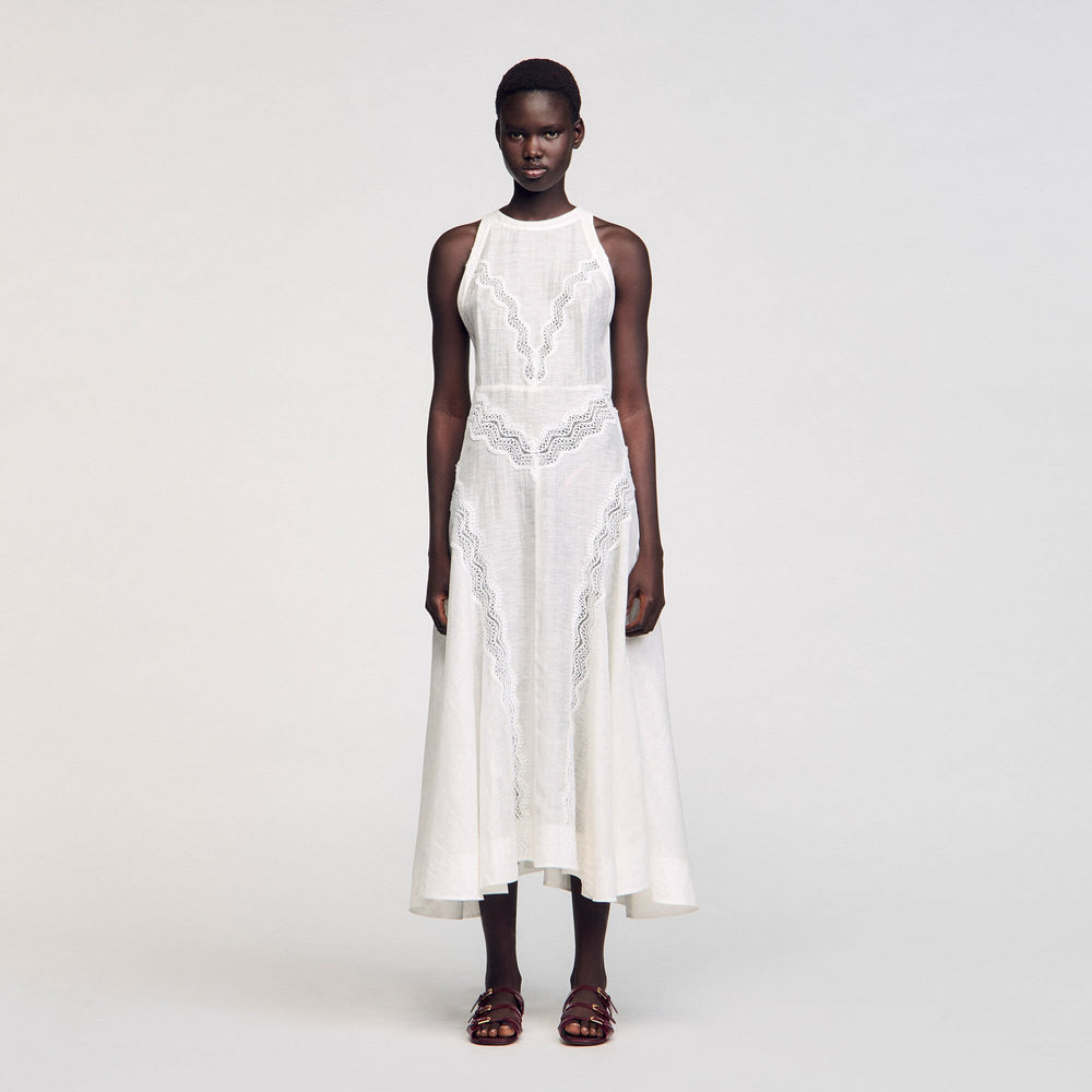 Sandro Women Lace trim maxi dress