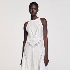 Sandro Women Lace trim maxi dress