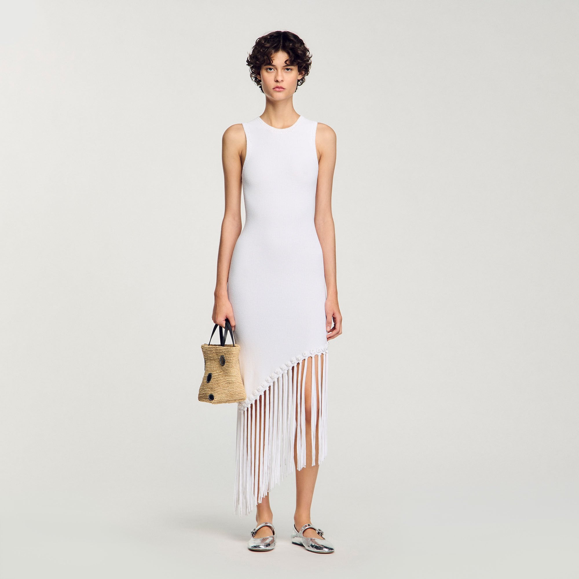 Sandro Women Fringed crochet dress