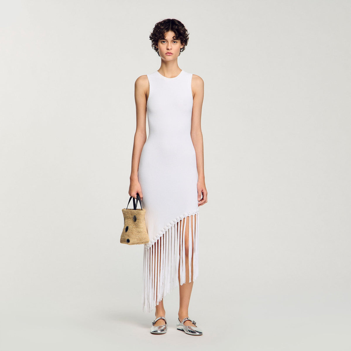 Sandro Women Fringed crochet dress