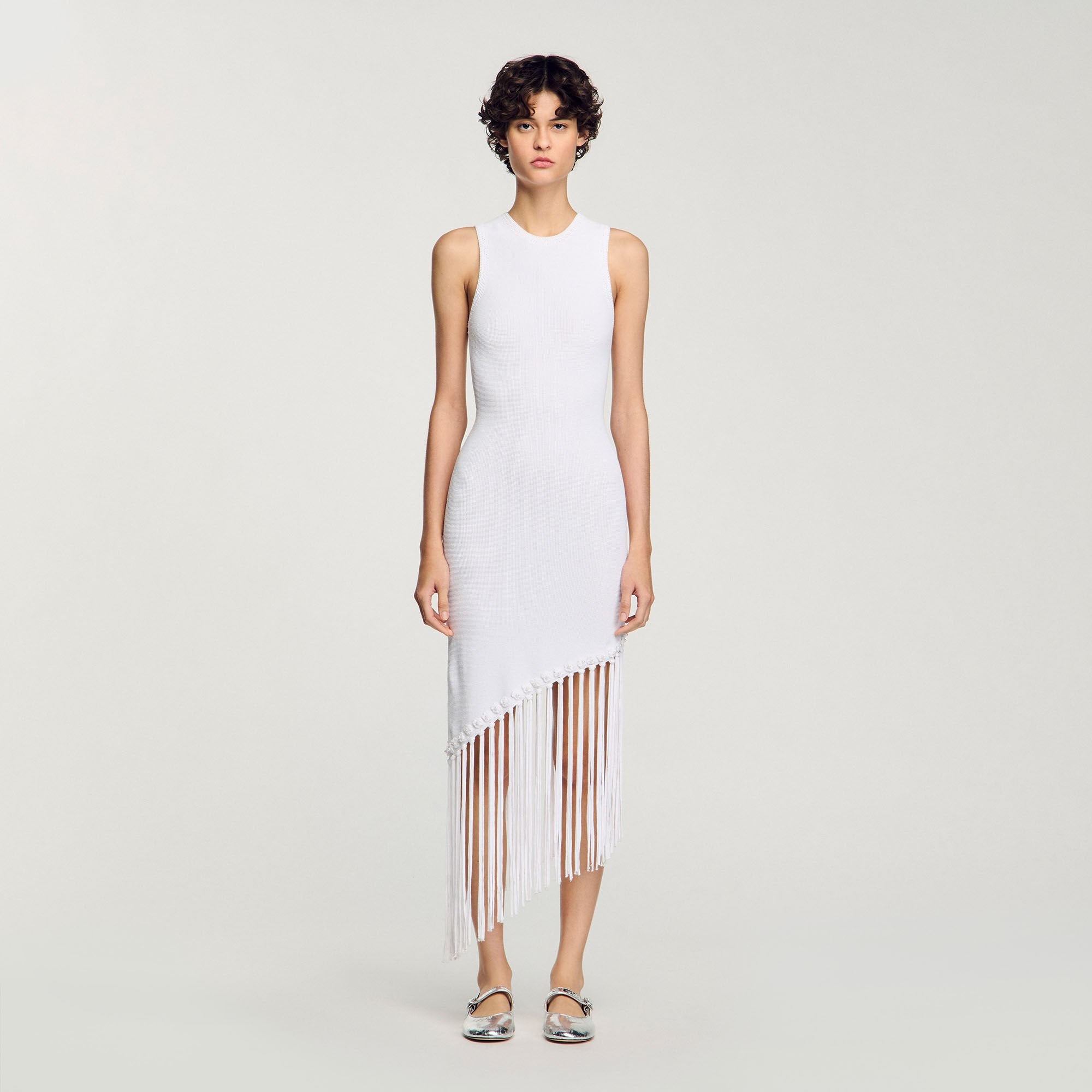 Sandro Women Fringed crochet dress