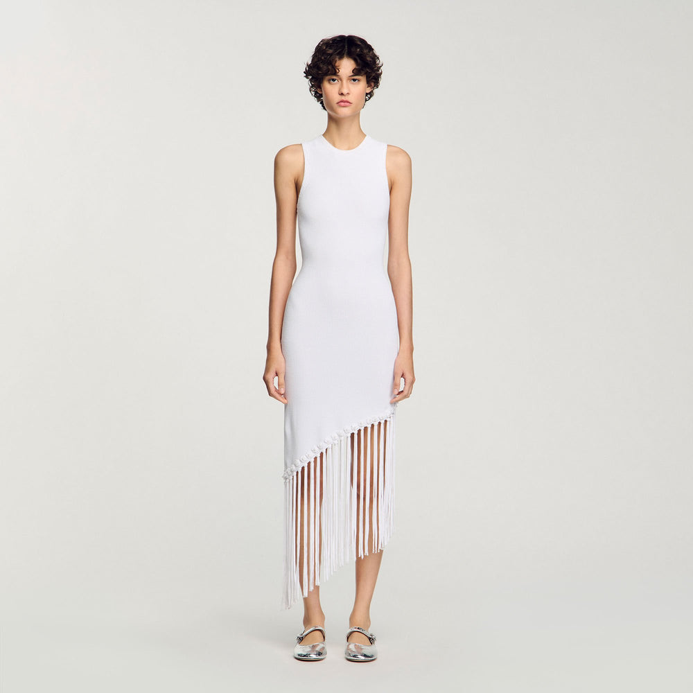 Sandro Women Fringed crochet dress