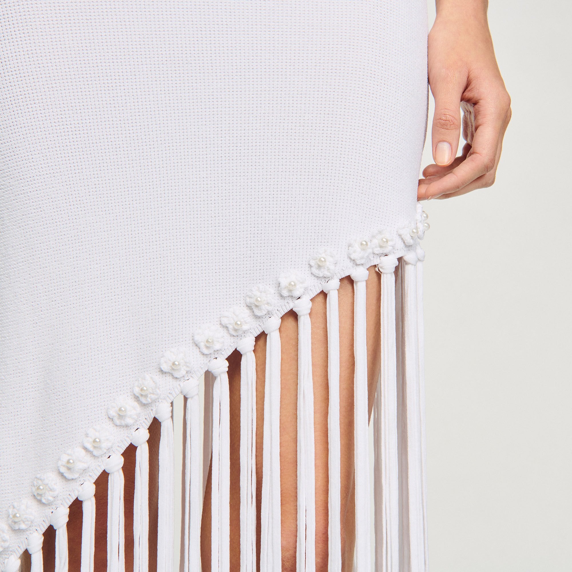 Sandro Women Fringed crochet dress