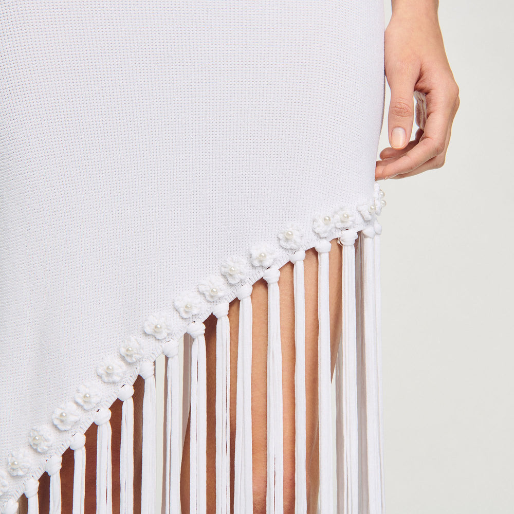 Sandro Women Fringed crochet dress