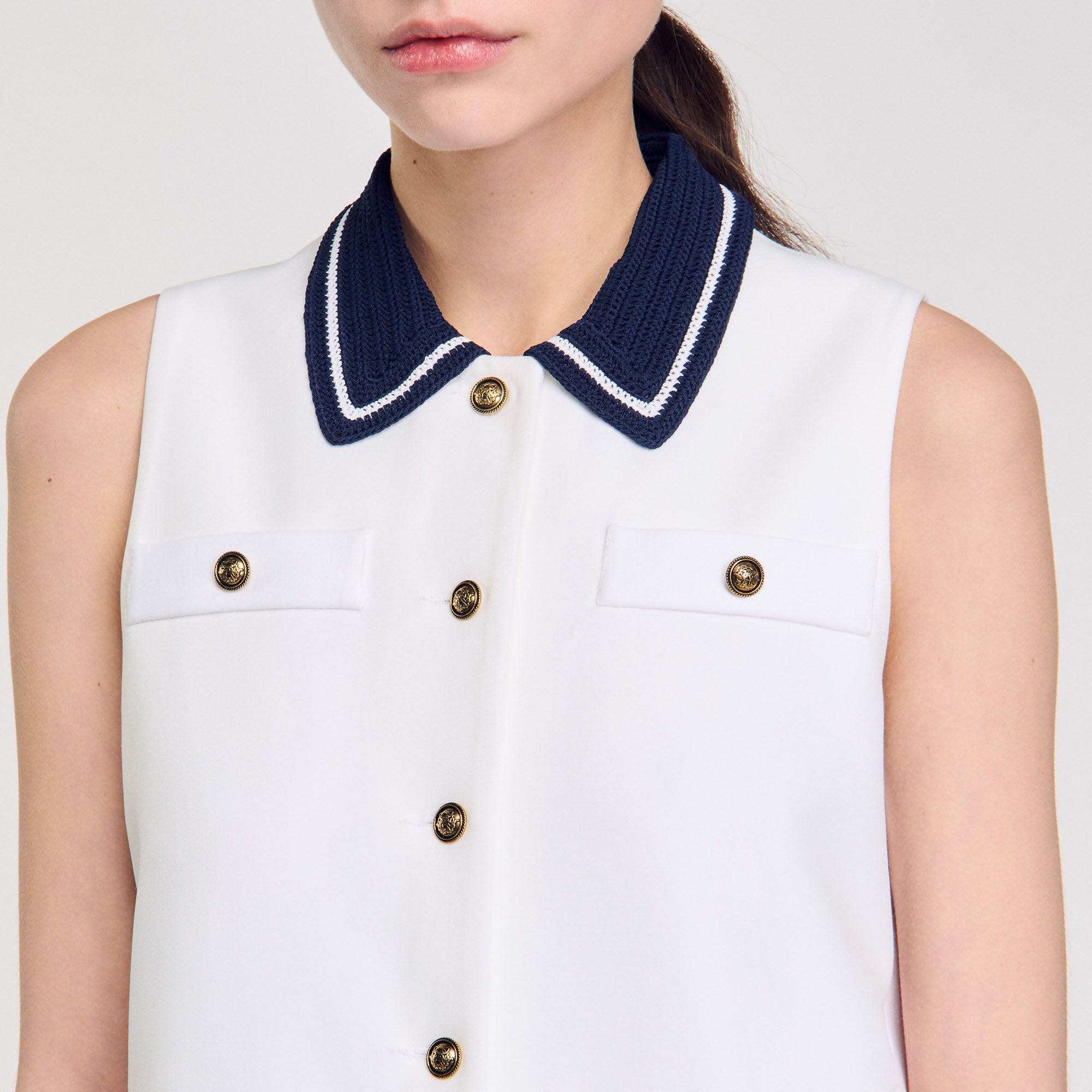 Sandro Women Mini dress with contrasting collar