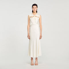 Sandro Women Satin maxi dress with rhinestones