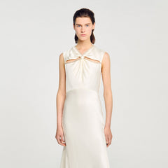Sandro Women Satin maxi dress with rhinestones