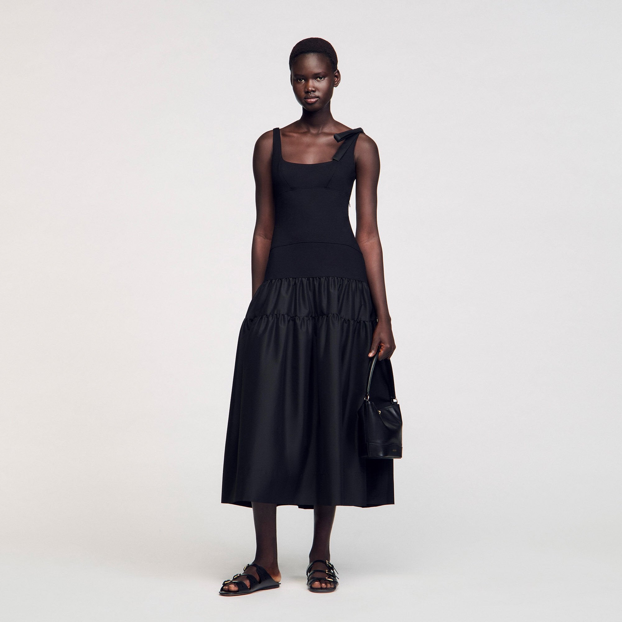 Sandro Women Maxi dual-material dress