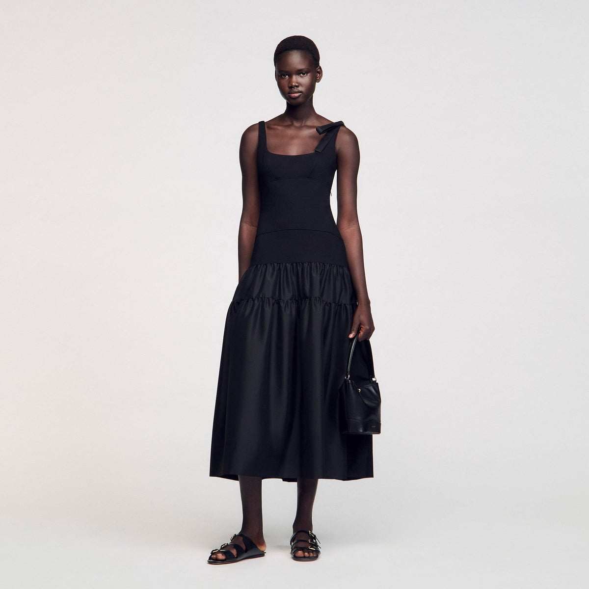 Sandro Women Maxi dual-material dress