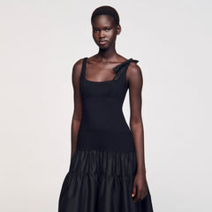 Sandro Women Maxi dual-material dress