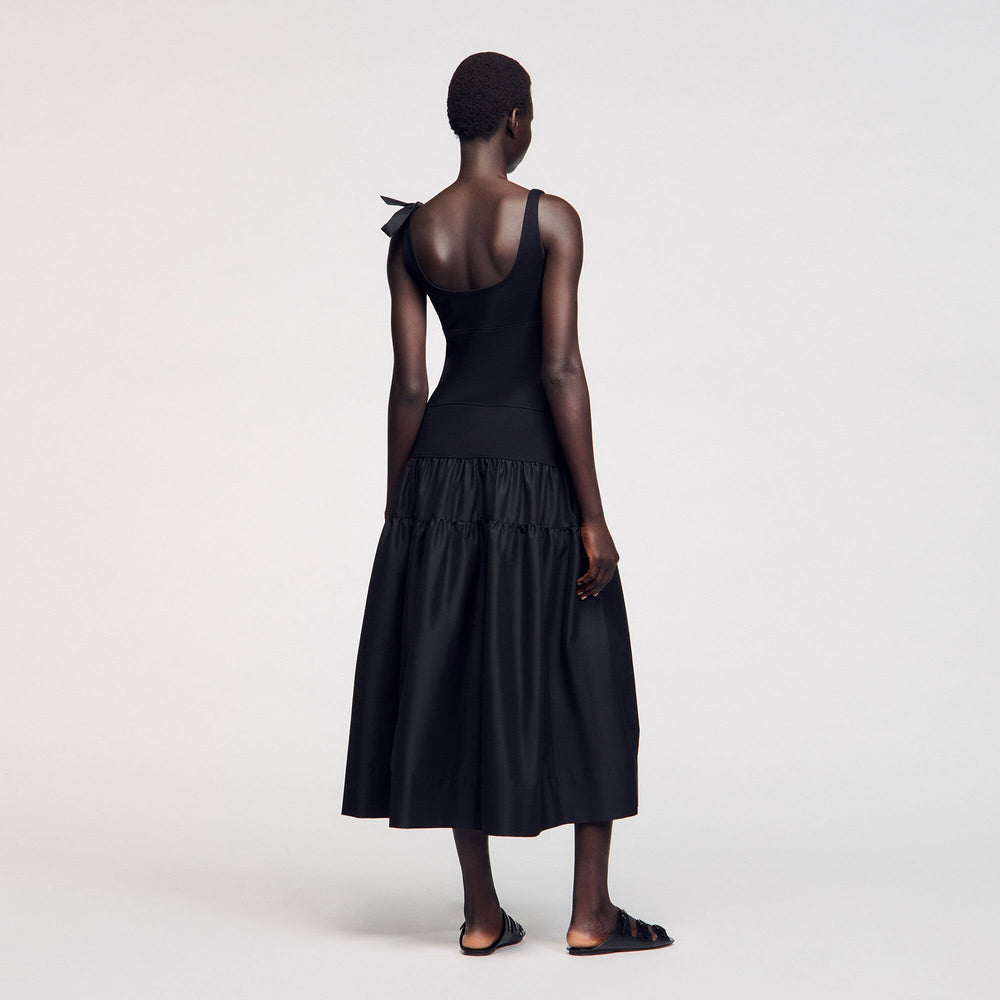 Sandro Women Maxi dual-material dress