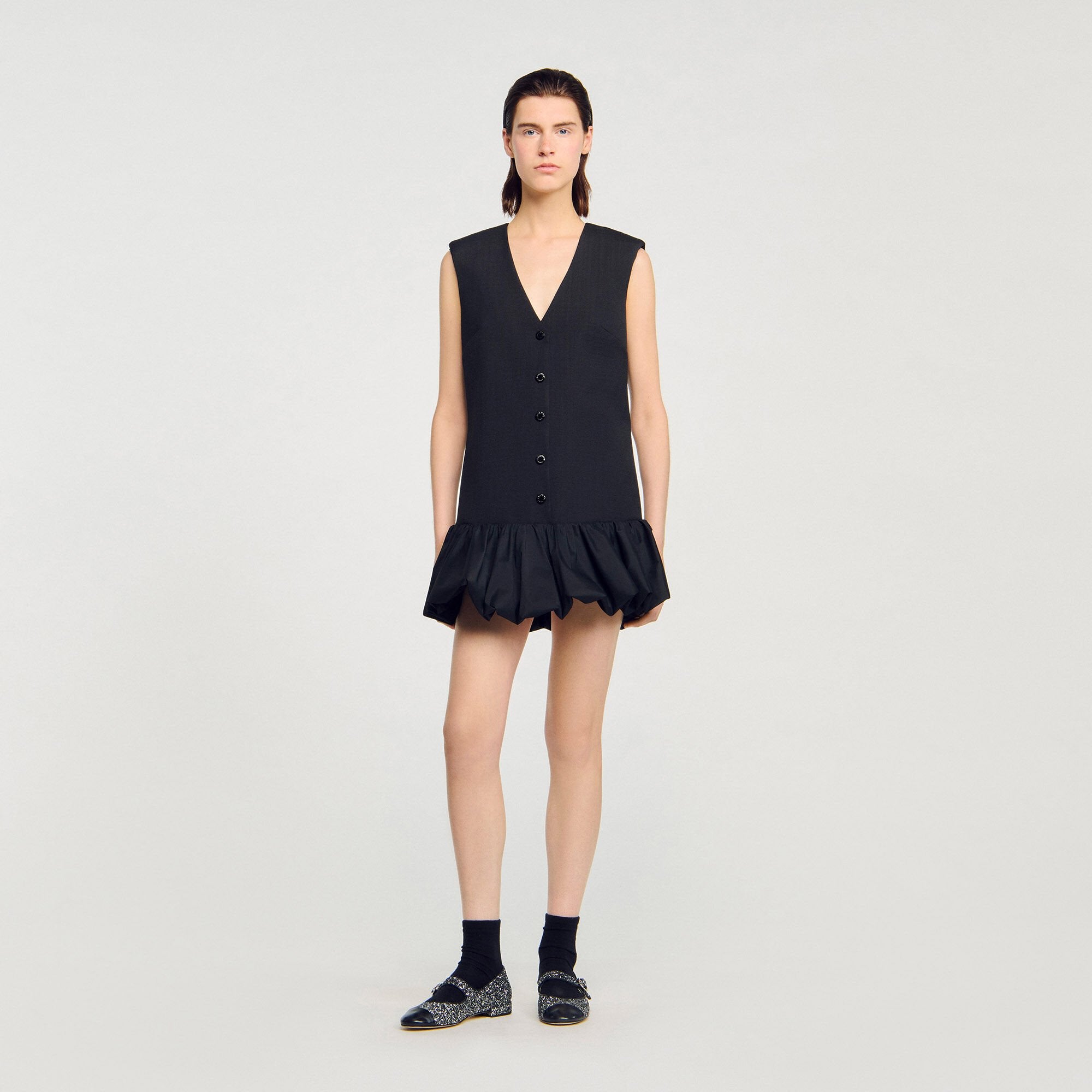 Sandro Women Mini tailored dress with ruffle