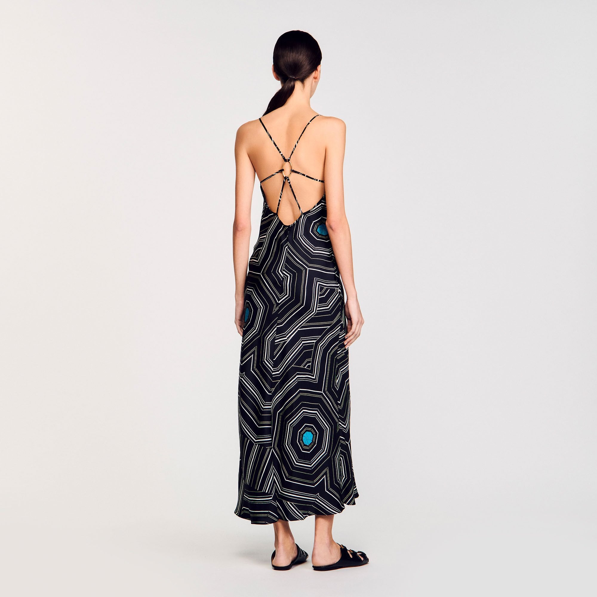 Sandro Women Patterned silk maxi dress
