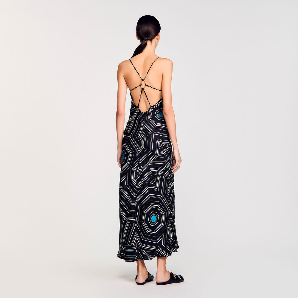Sandro Women Patterned silk maxi dress