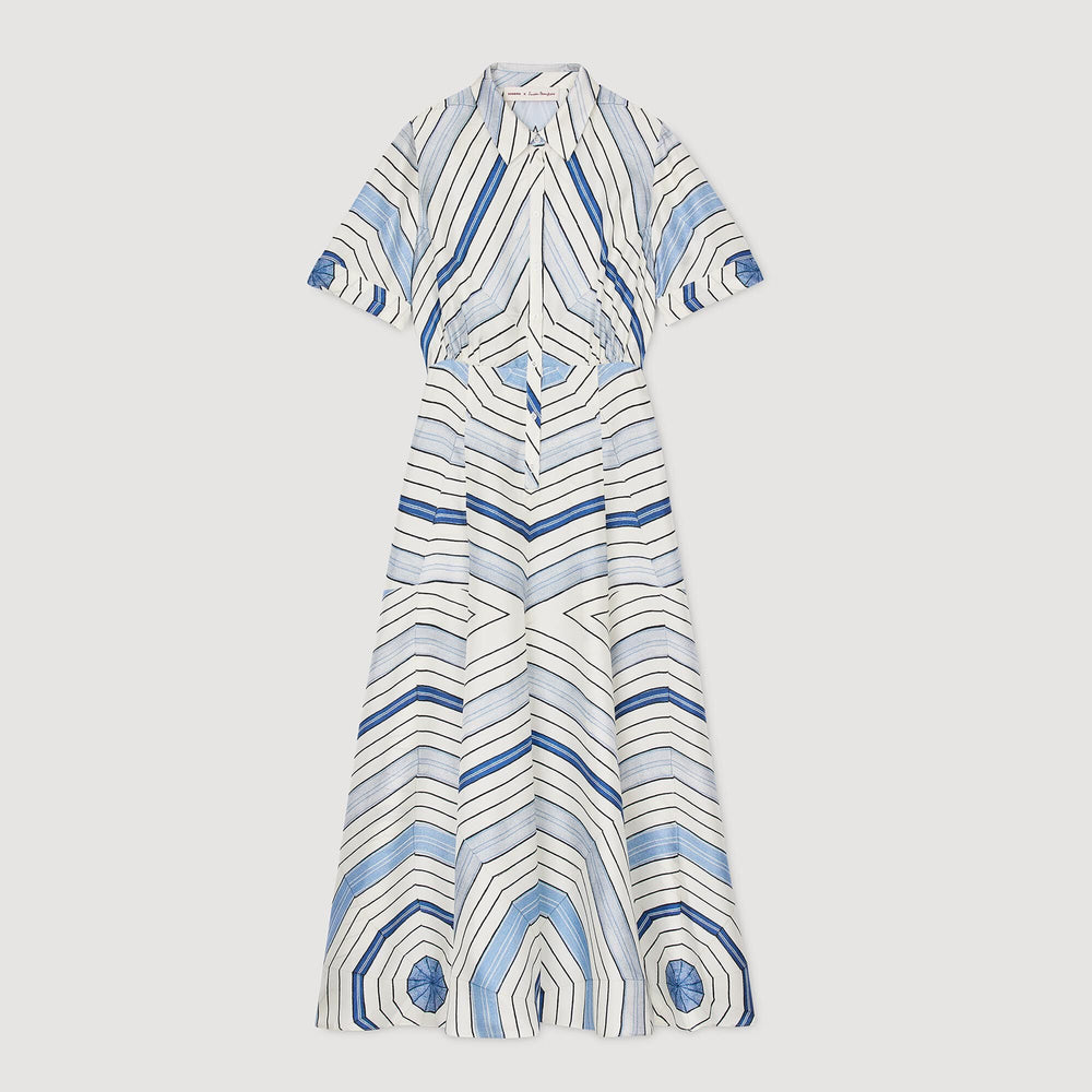 Sandro Women Spiral-motif silk midi dress