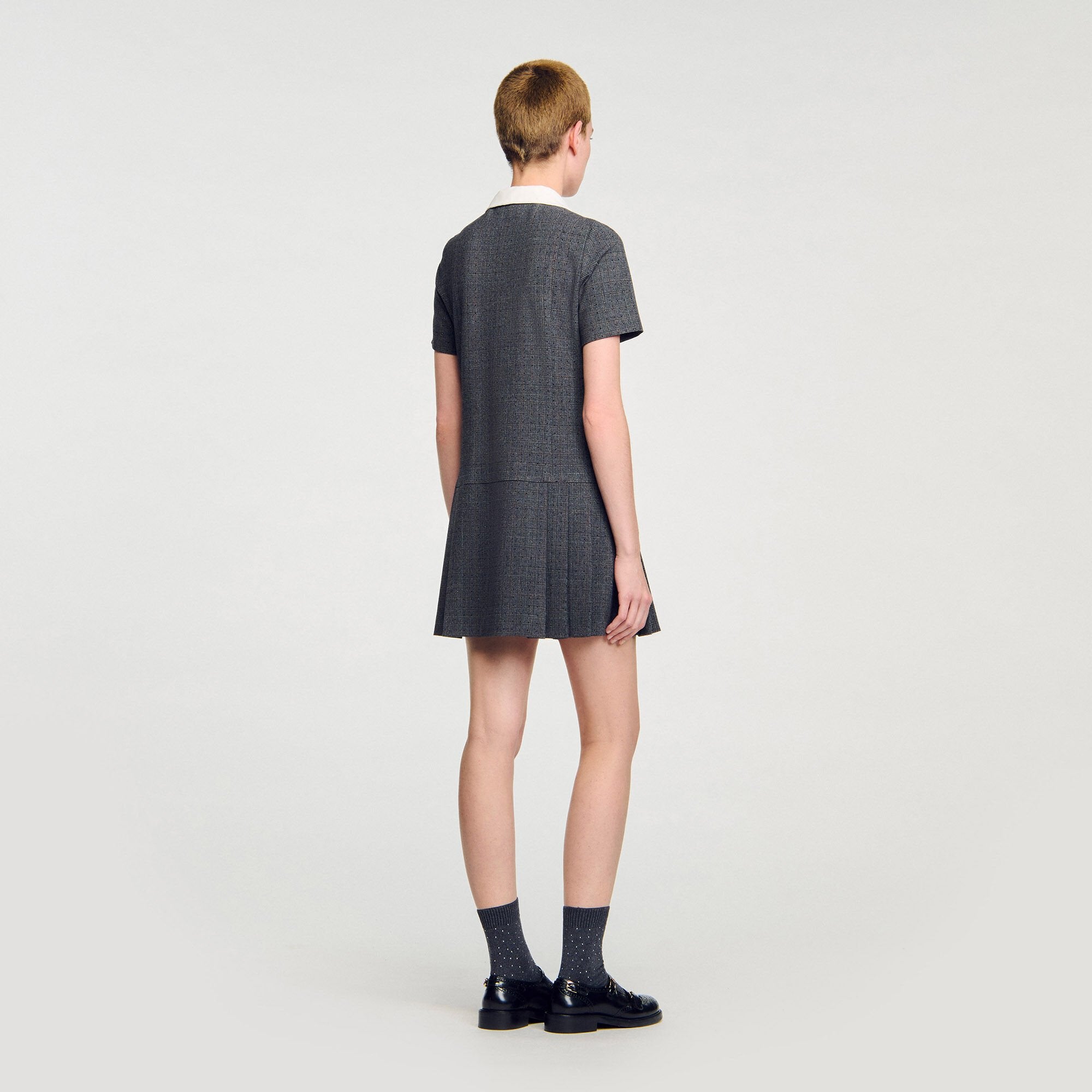 Sandro Women Mini pleated dress with rhinestones