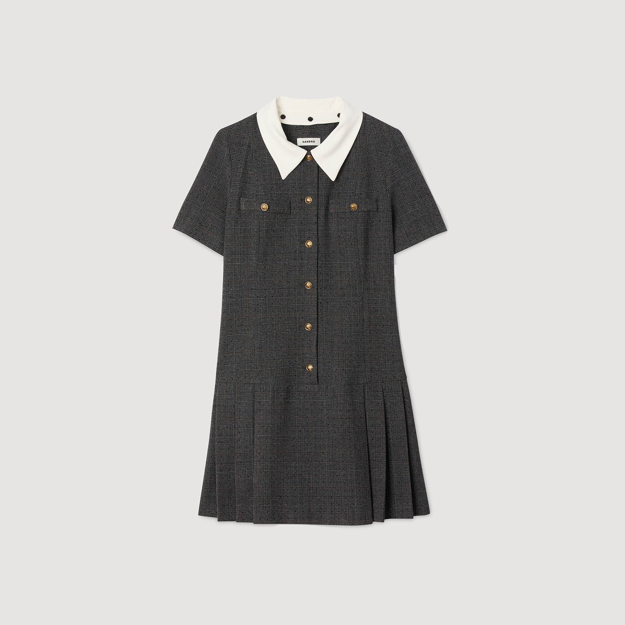 Sandro Women Mini pleated dress with rhinestones