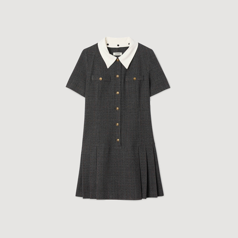 Sandro Women Mini pleated dress with rhinestones