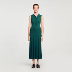 Sandro Women Knit dress with polo neck