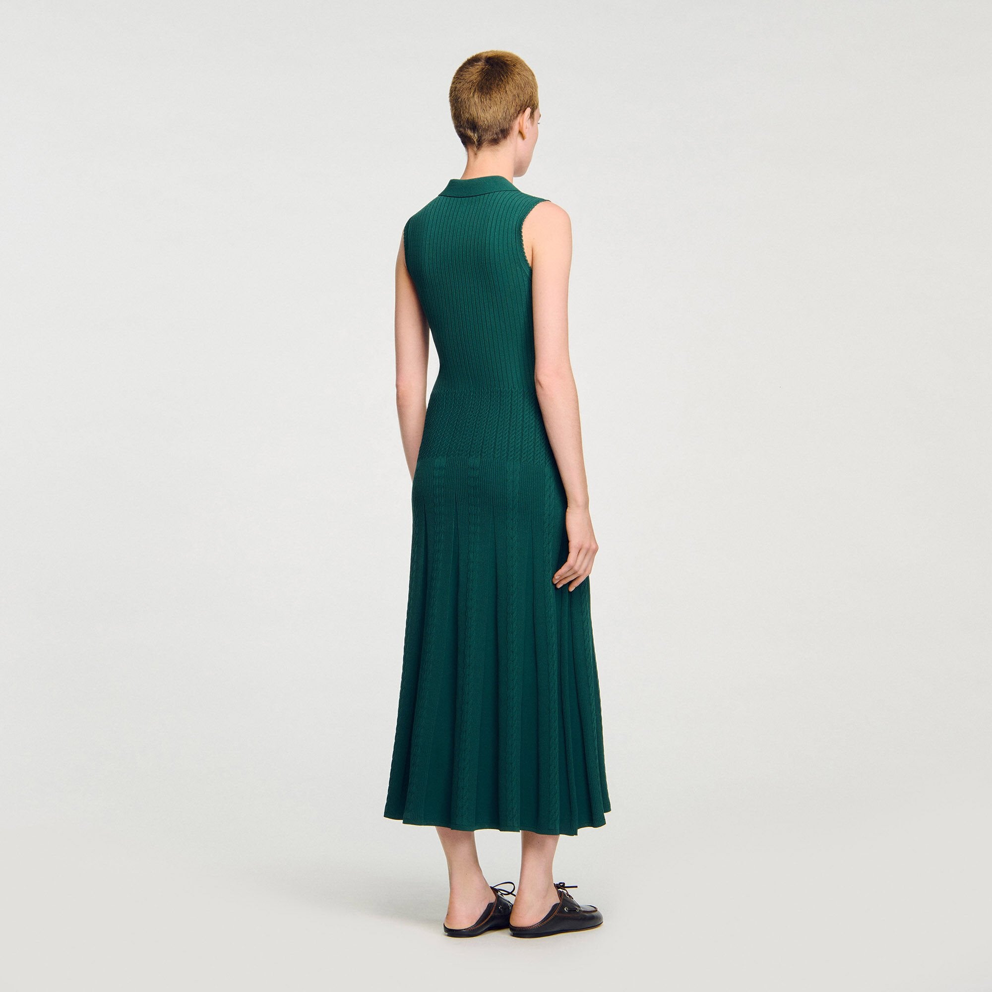 Sandro Women Knit dress with polo neck