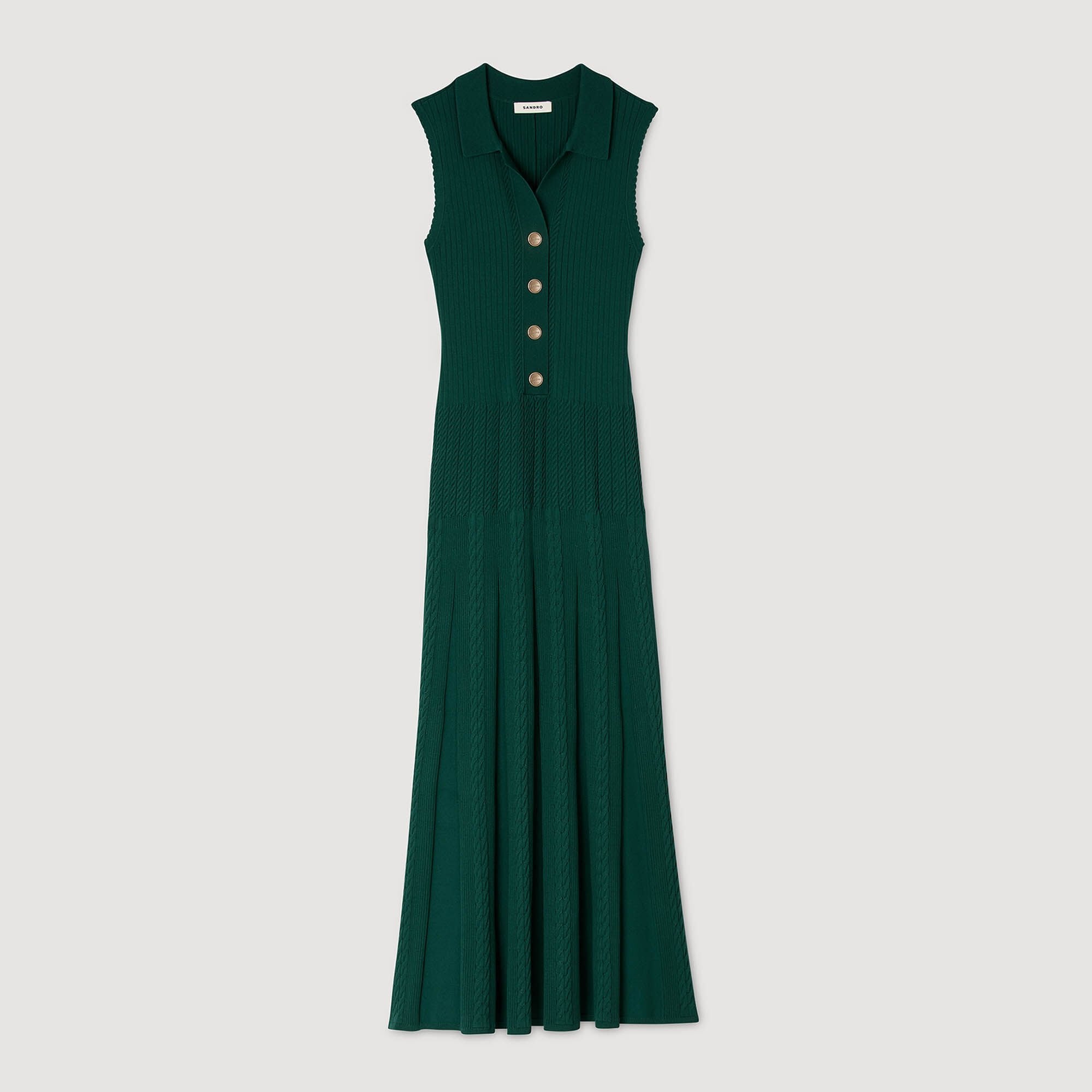 Sandro Women Knit dress with polo neck