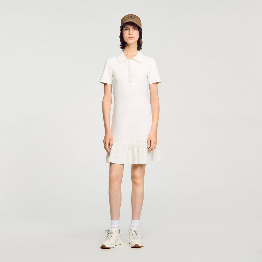 Sandro Women Mini knit dress with polo neck