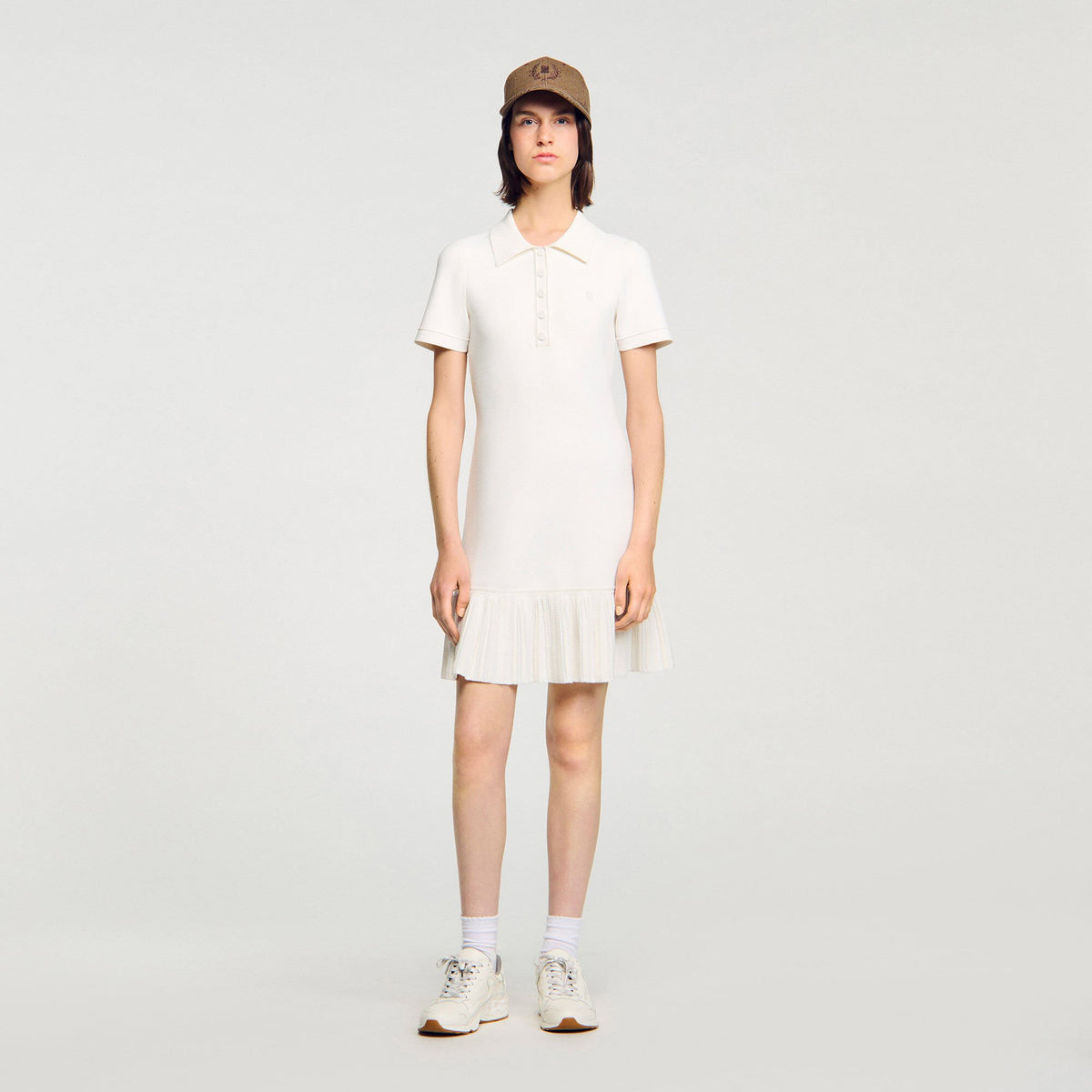 Sandro Women Mini knit dress with polo neck