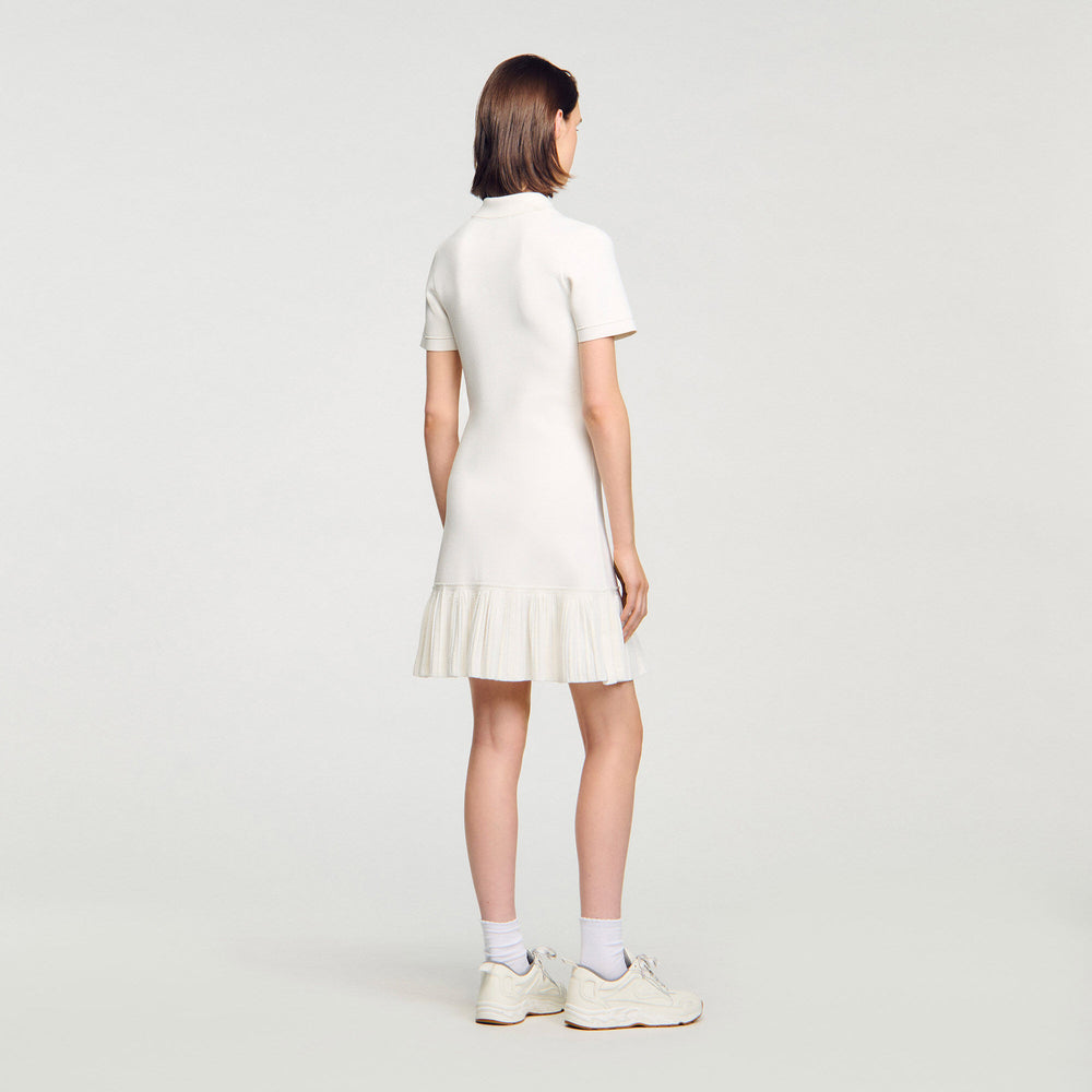 Sandro Women Mini knit dress with polo neck