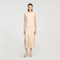 Sandro Women Fringed knit maxi dress