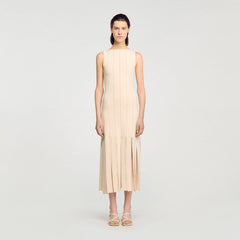 Sandro Women Fringed knit maxi dress