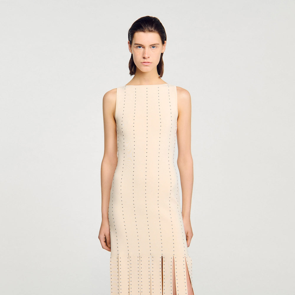 Sandro Women Fringed knit maxi dress