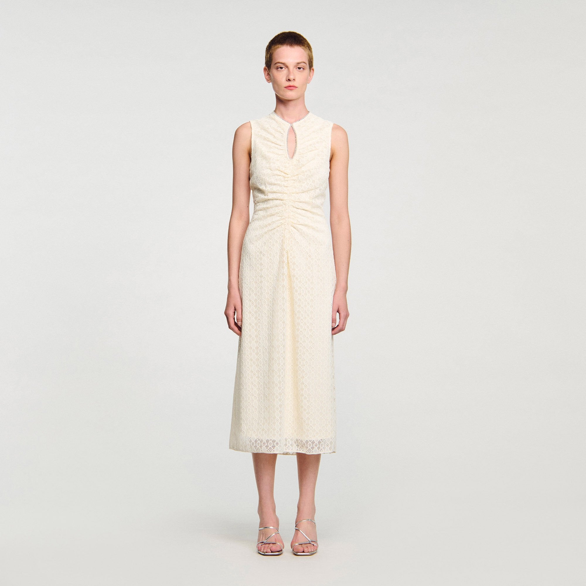 Sandro Women Lace keyhole maxi dress