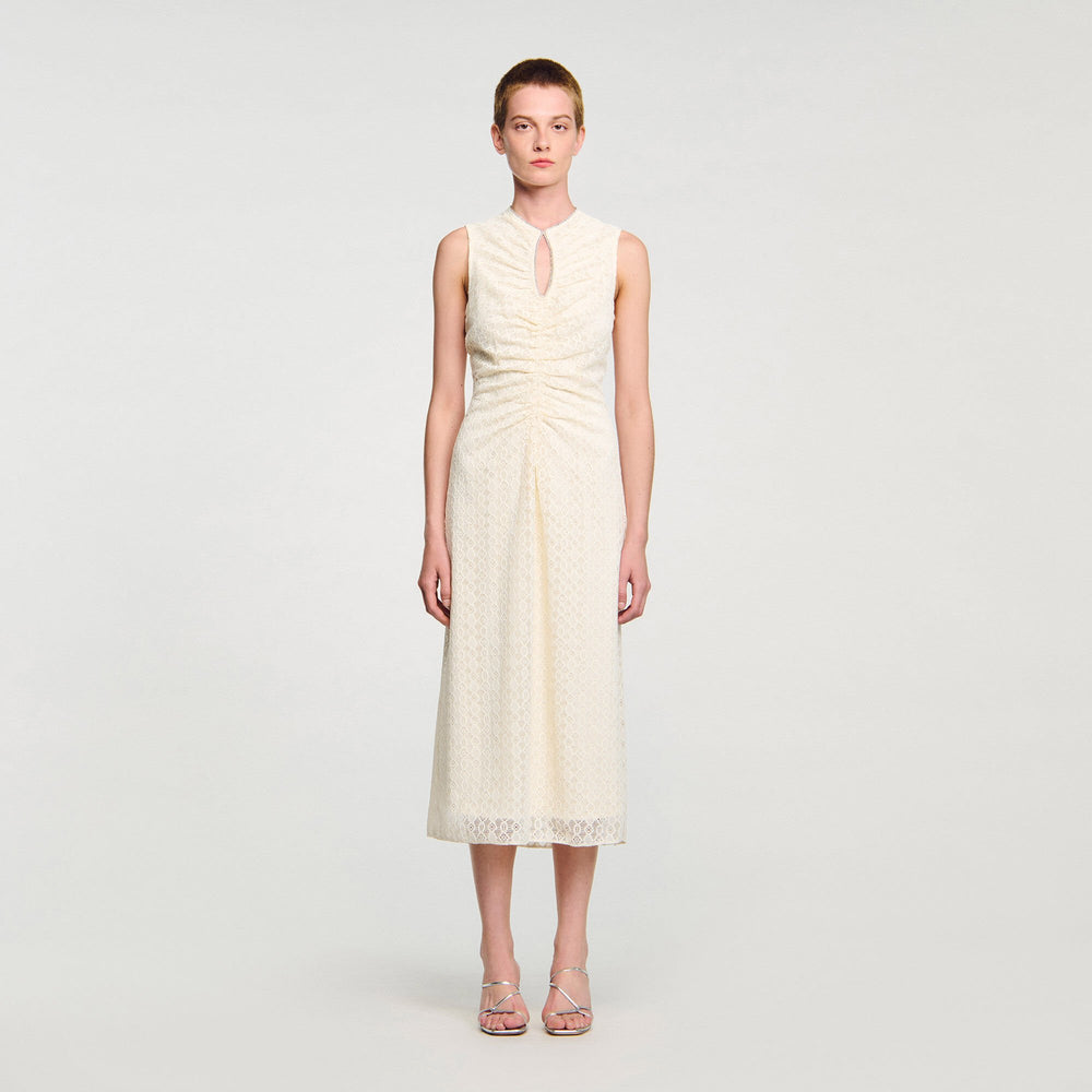 Sandro Women Lace keyhole maxi dress