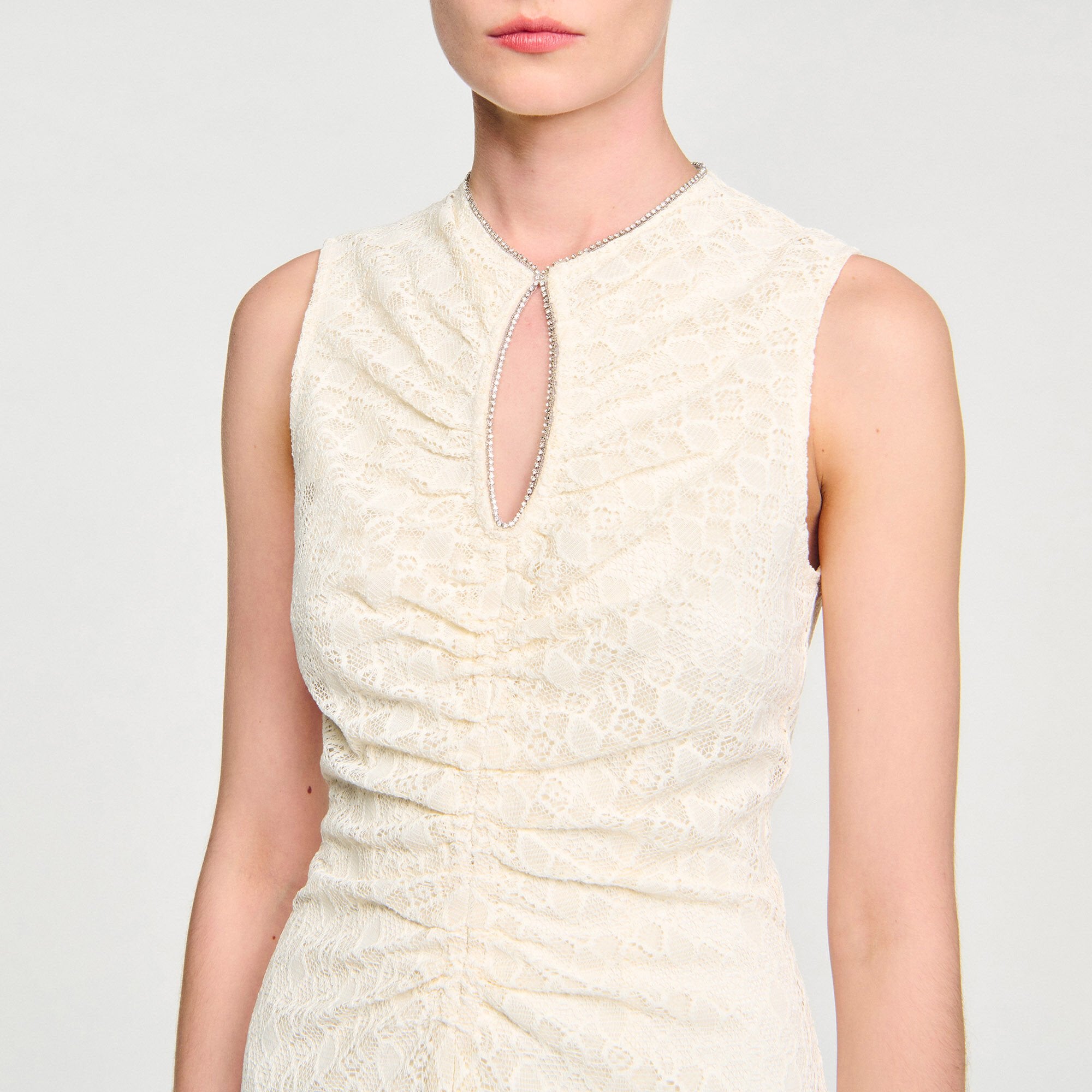 Sandro Women Lace keyhole maxi dress
