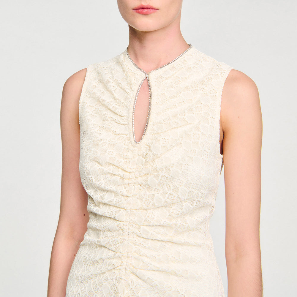 Sandro Women Lace keyhole maxi dress