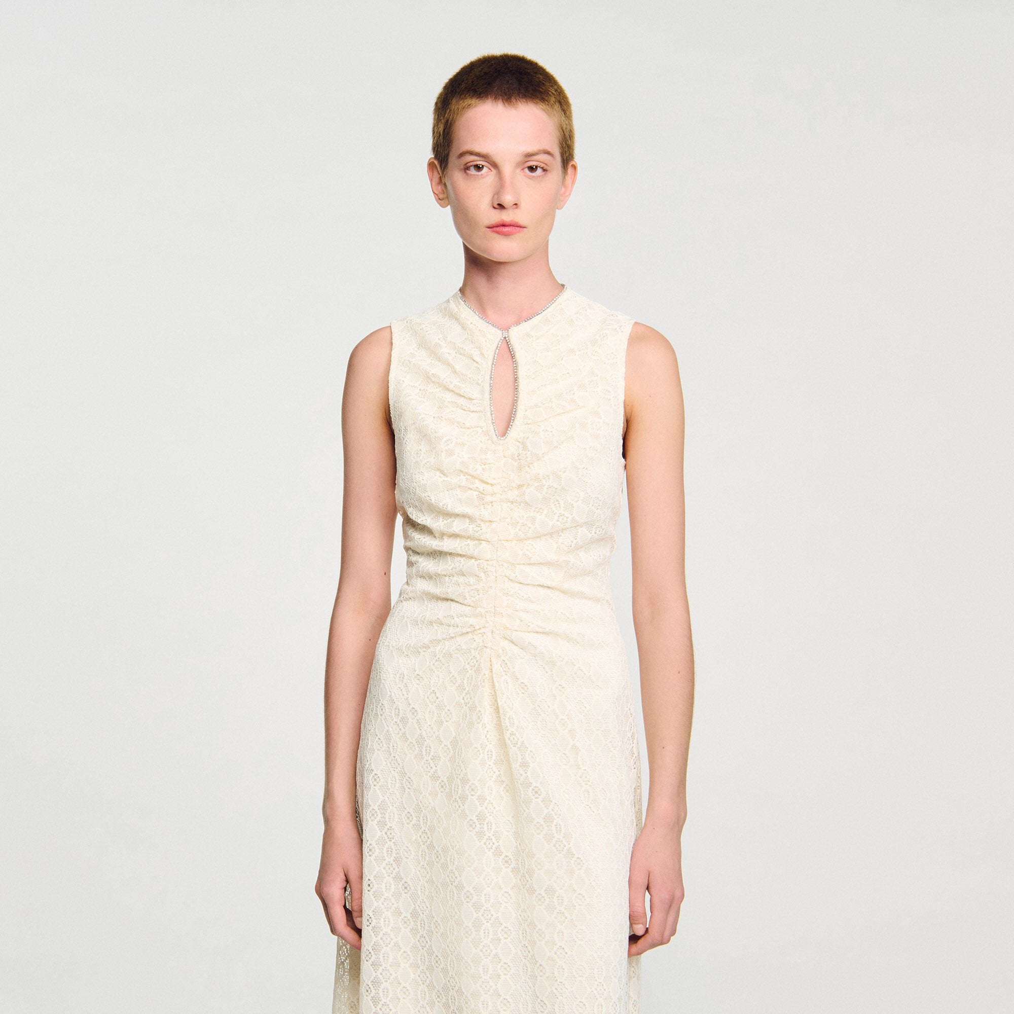 Sandro Women Lace keyhole maxi dress