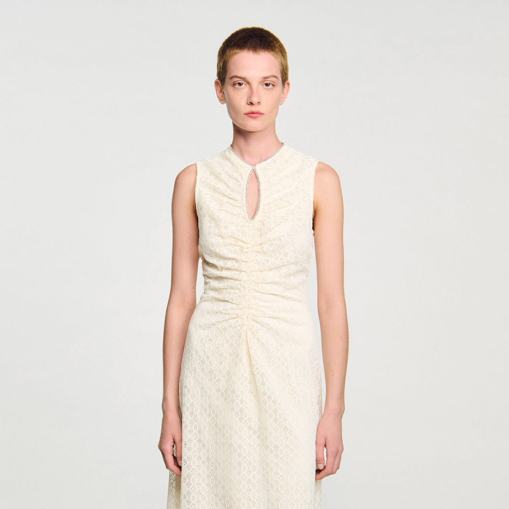 Sandro Women Lace keyhole maxi dress