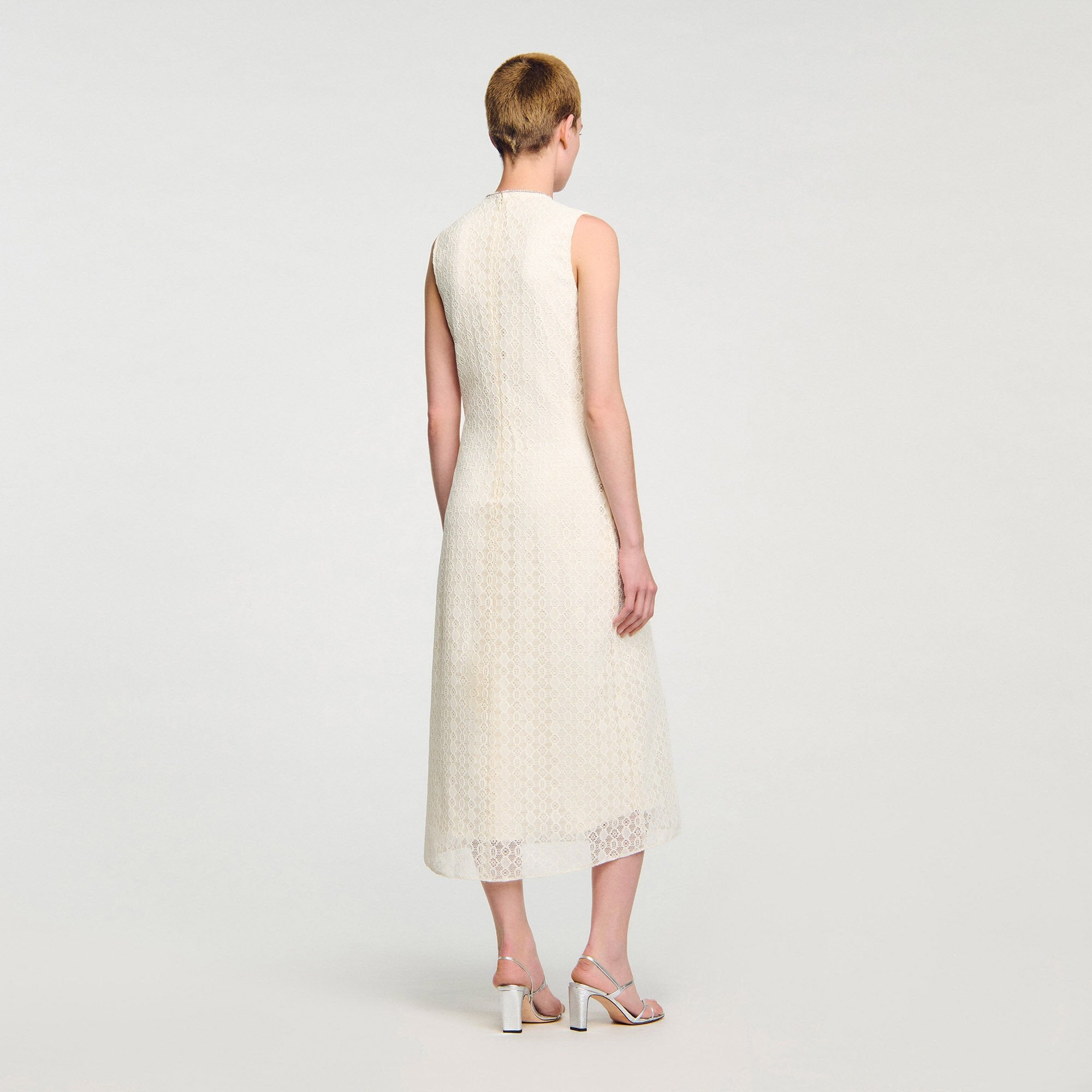 Sandro Women Lace keyhole maxi dress