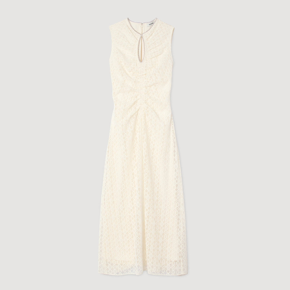 Sandro Women Lace keyhole maxi dress