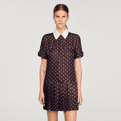 Sandro Women Printed satin-effect mini dress