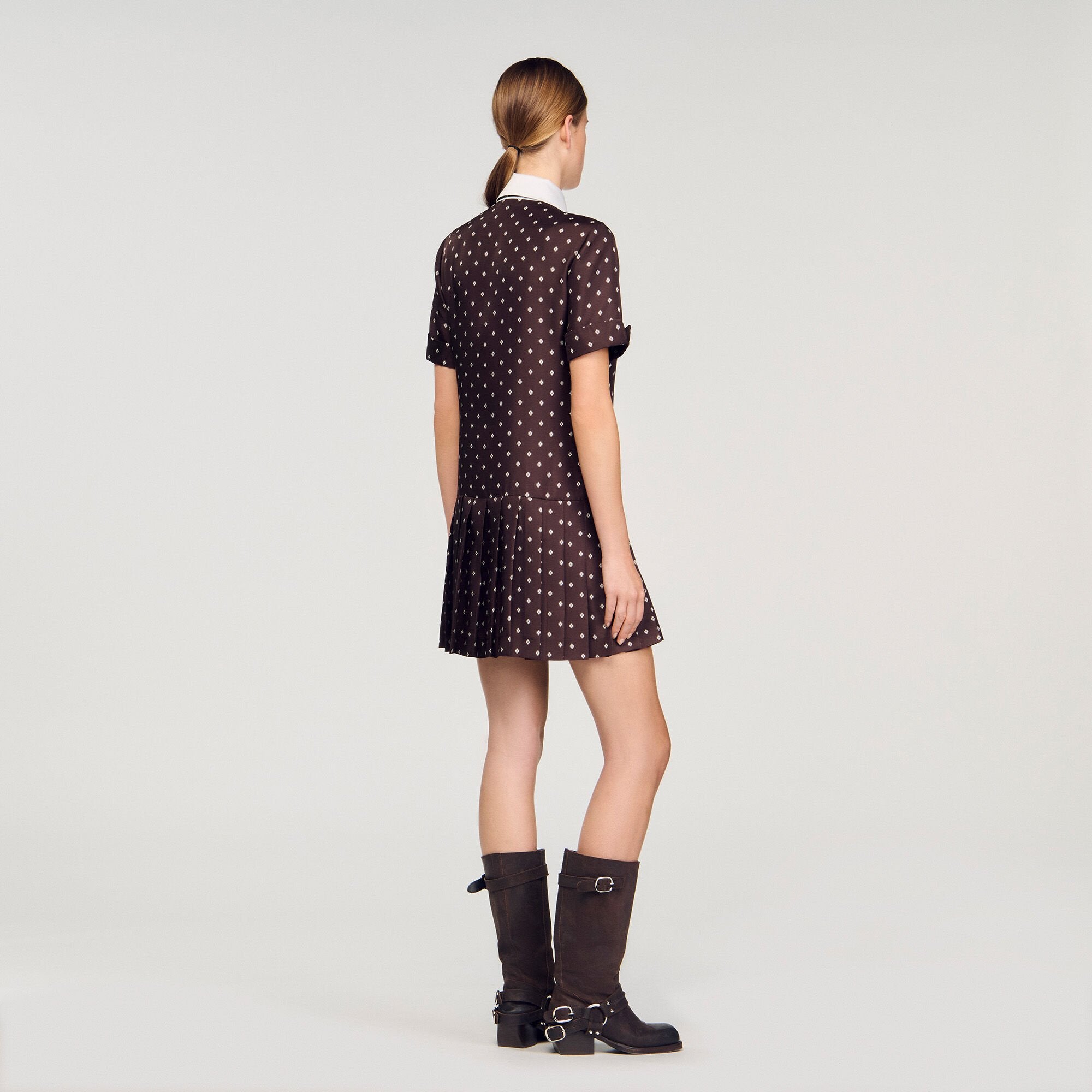 Sandro Women Printed satin-effect mini dress
