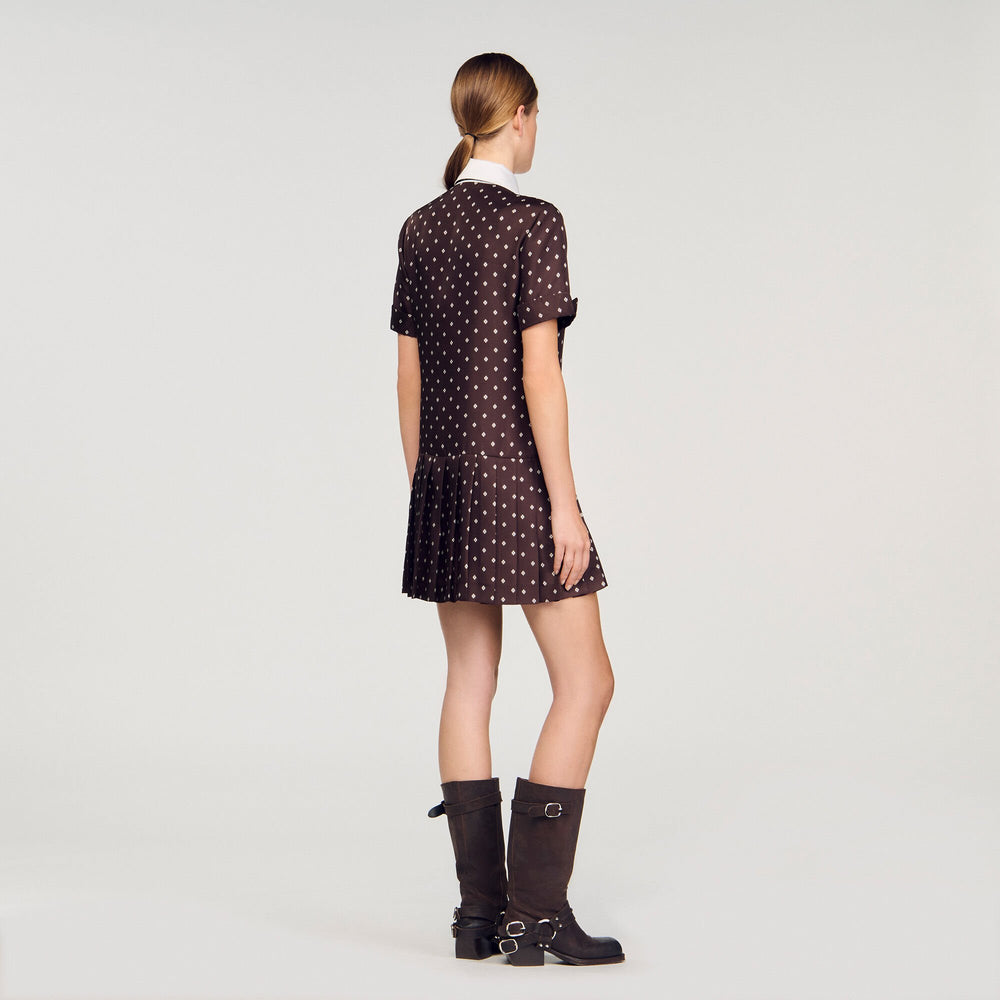 Sandro Women Printed satin-effect mini dress