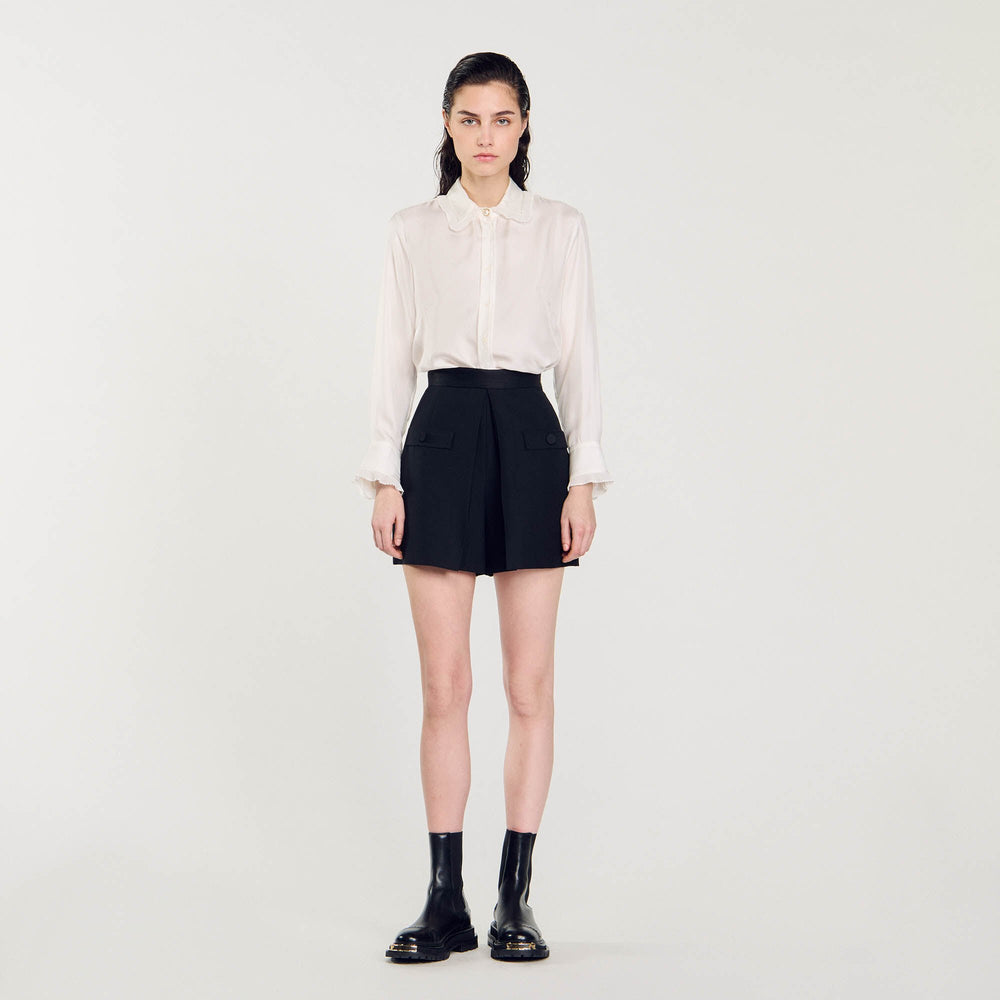 Sandro Women High-waisted shorts with buttons