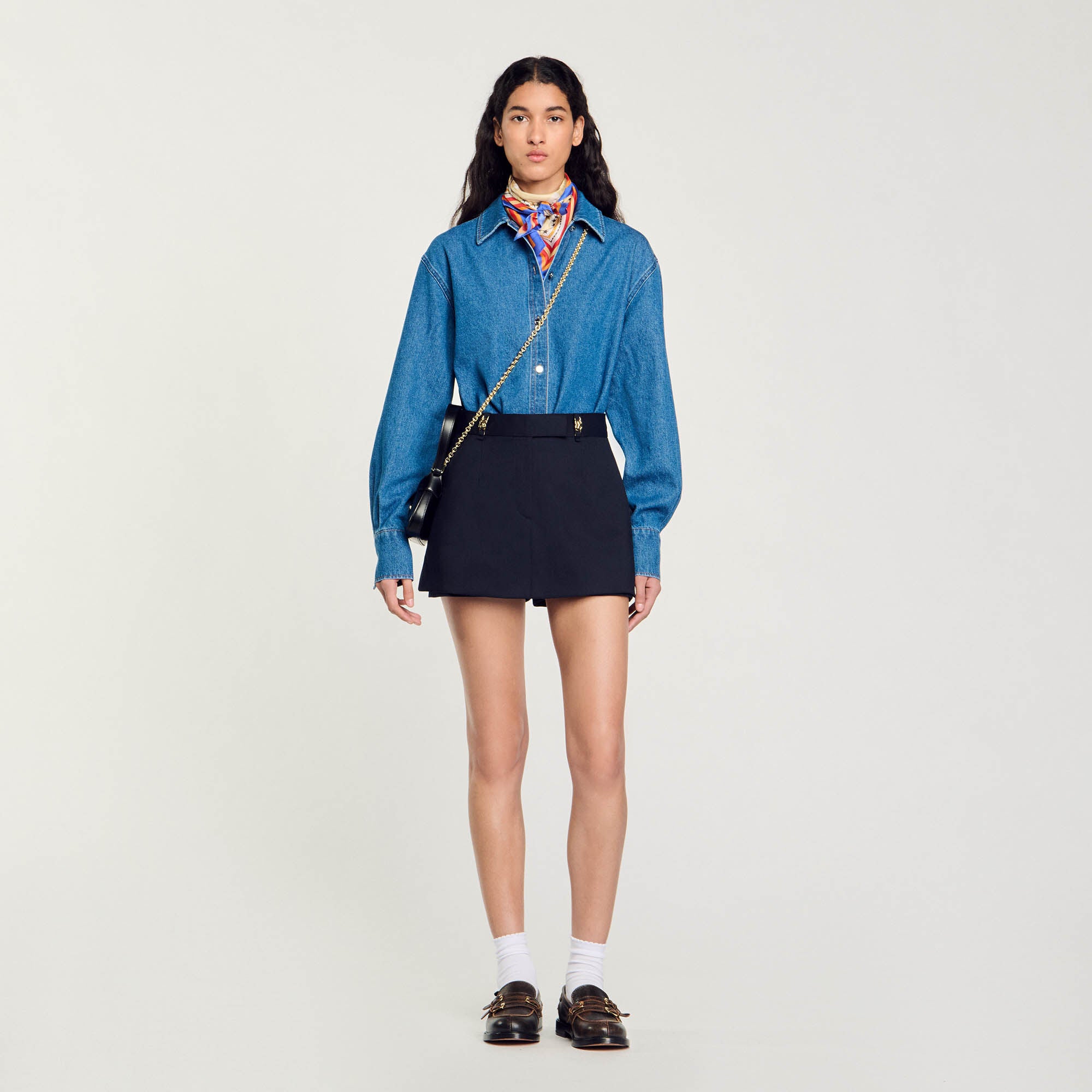 Sandro Women Skort with decorative belt loops